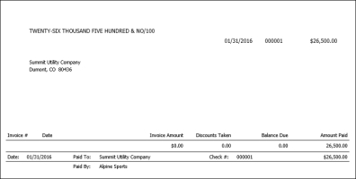 Check Type and Stub Type Examples for Check/Detail