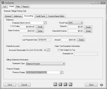 centerpoint accounting setup and processing finance charges