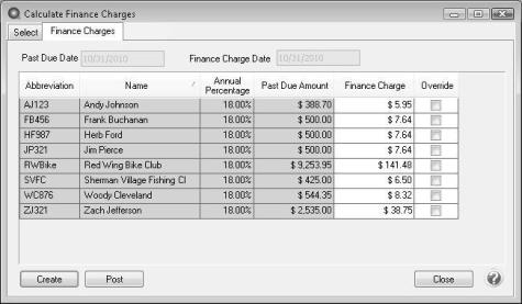 centerpoint accounting setup and processing finance charges
