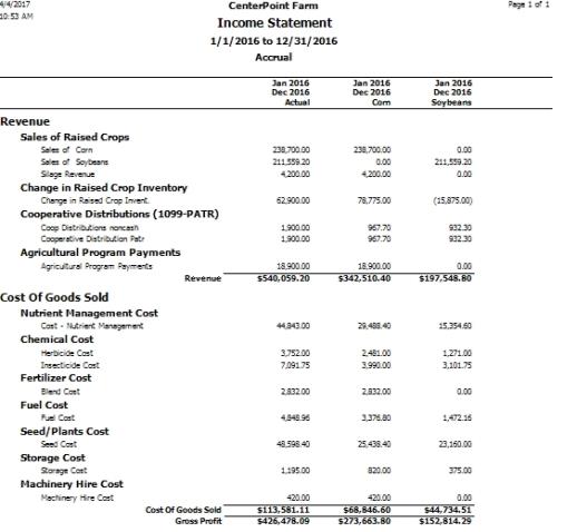 centerpoint accounting understanding and modifying the income income statemnt