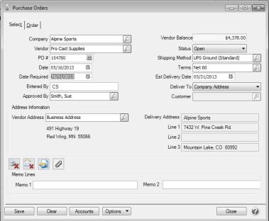 centerpoint accounting create a purchase order with the inventory how to make a purchase order