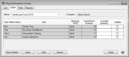 centerpoint accounting conducting a physical inventory