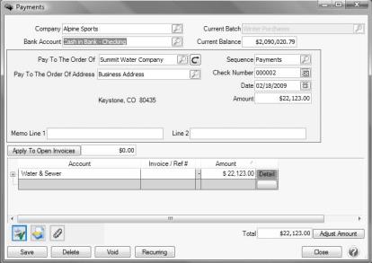 centerpoint accounting void a check or payment transaction