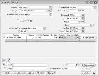 invoice quantity