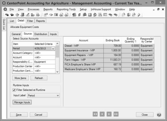 production cost reports