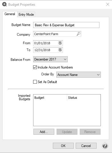 centerpoint fund accounting create a budget for revenue expense
