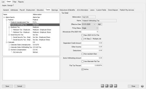 CenterPoint Payroll - Employee Form W-4 Designations