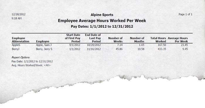 PPACA Obamacare Payroll Report