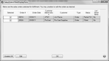 First Order Center Point Code CenterPoint Accounting - Fill/Ship Sales Orders