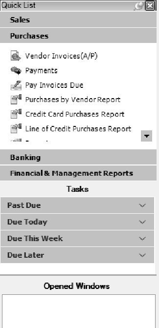 CenterPoint® Accounting - Customize the Quick List